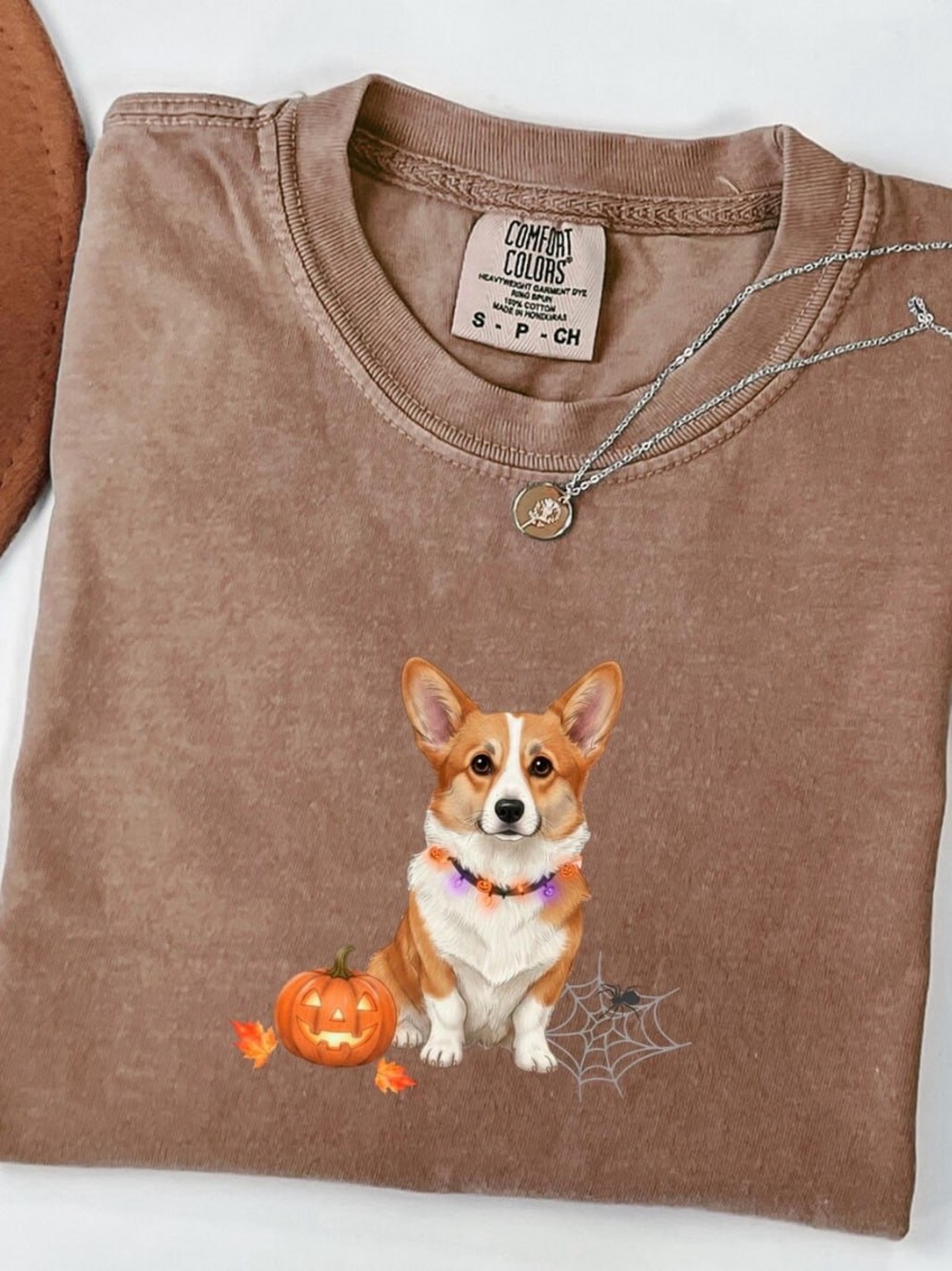 Comfort Colors Espresso Corgi Halloween Tee